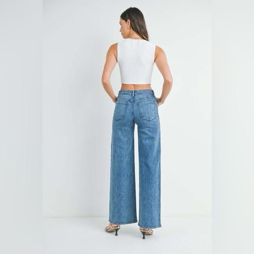 JBD Wide Legs Stretchy Classic Blue Women's Jeans in excellent condition Size 28 - Picture 4 of 15